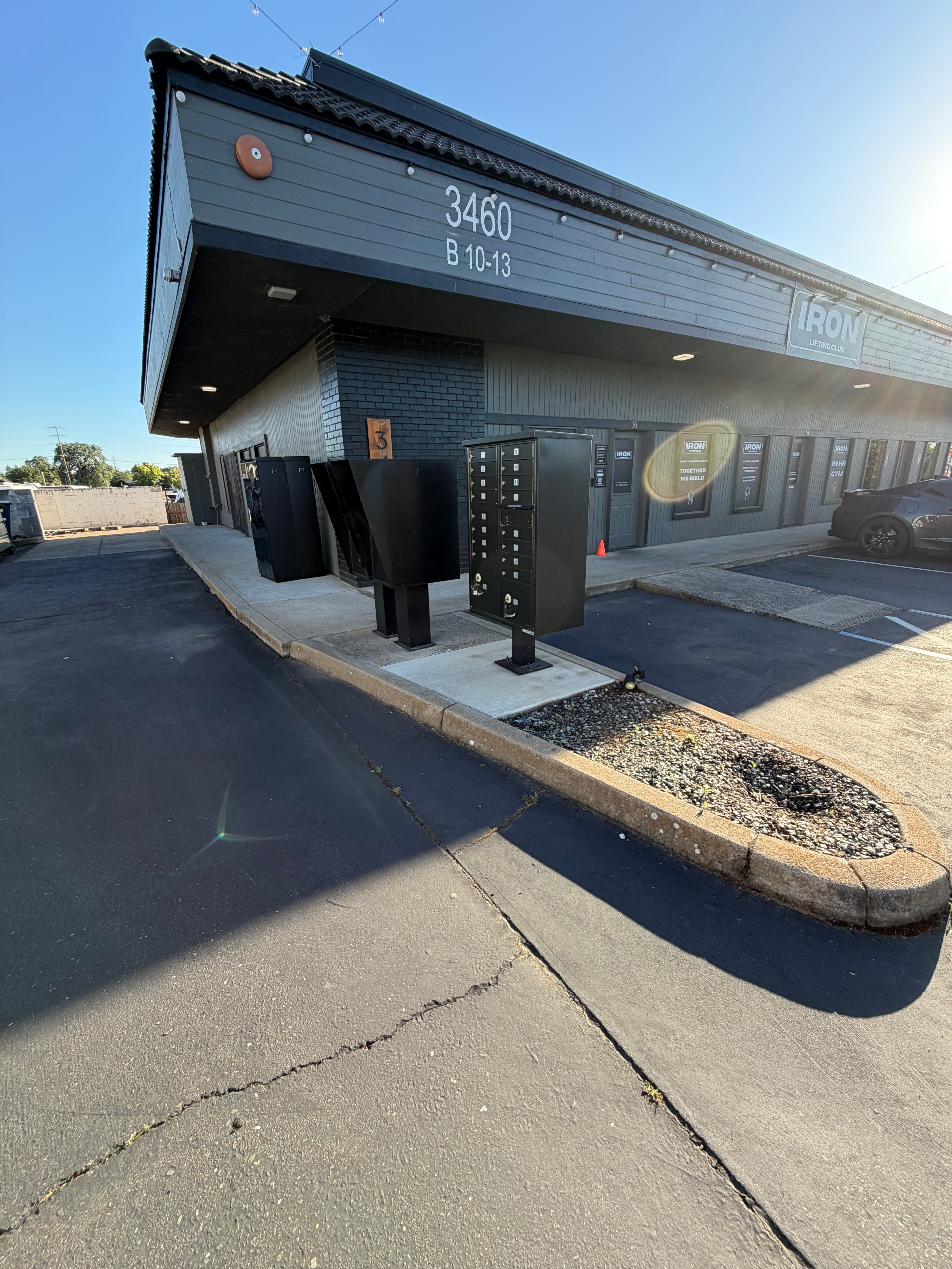 Commercial property after pressure washing